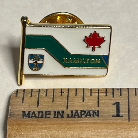VTG Hamilton Ontario Canada Pre-Amalgamation Flag Collectible EnamelPin Pinback - Picture 7 of 9